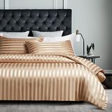 Damier Satijn beddengoed 200 x 200 cm beige