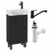 STAMAR Meuble lavabo 40 cm Noir mat Autoportant