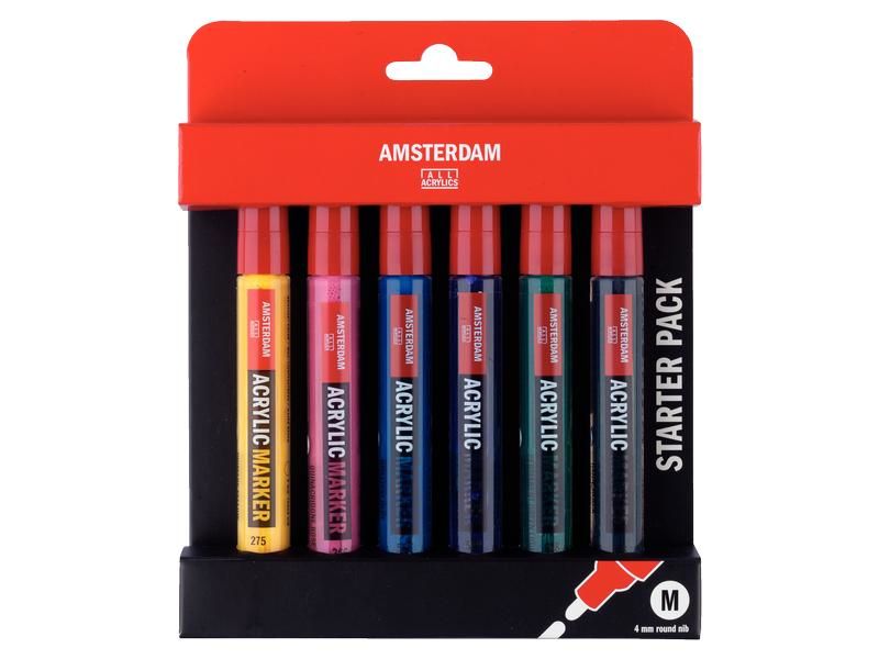 Amsterdam Acrylmarker Starterset - 6 Kleuren - 6 ml - Royal Talens