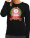 Bellatio Decorations Foute kersttrui / sweater eenhoorn - zwart - Merry Christmas voor dames M