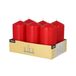Conpax candles Stompkaarsen/zuilkaarsen set van 6x - kersenrood - D6 x H12 cm - 24 branduren