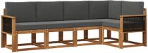 vidaXL - Hoek loungeset - 5 zitplekken - Polyester - Naturel et anthracite