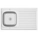 Évier avec kit de vidage 1000x600x155 mm acier inoxydable argent