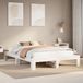 vidaXL Cadre de lit sans matelas, pin massif, blanc, 150x200 cm