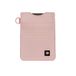 Thread Wallets Slanke minimalistische elastische en verticale portemonnee van leer met RFID voor dames en heren, klein creditcardetui voor voorvak (Rose Dust)