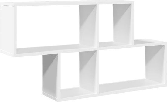 vidaXL Wandplank - 100x20x53 cm - Hout - Wit