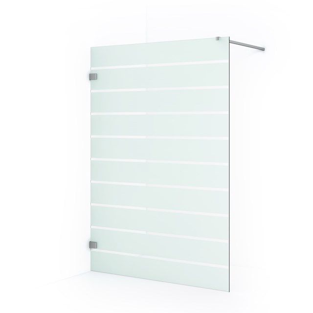 Maxaro Inloopdouche Diamond 140cm 8mm Helder Veiligheidsglas met Matte Strepen Chroom