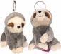 Merkloos / Sans marque Ravensden B.V. Set van 2x stuks pluche luiaard dieren sleutelhangers 10 cm - Beige