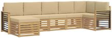 vidaXL Hoek loungeset 7-delig Wit et Beige Acacia Hout