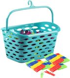 Plasticforte Wasknijpers ophang mandje/bakje - blauw