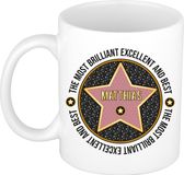 Bellatio Decorations Naam mok Matthias - wit - Most Brilliant - keramiek - 300 ml - collega beker - cadeau