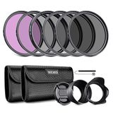 NEEWER 67mm Lens Filter Kit: UV, CPL, FLD, ND2, ND4, ND8, Lens Hood & Cap, Compatible with Canon Nikon Sony Panasonic DSLR Cameras with 67mm Lens