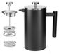 Cafetière French Press 4 tasses double paroi isolé noir 650 ml