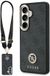 Guess Housse + Cordon 4G Big Rhinestone Triangle Strap MagSafe pour Samsung Galaxy S26 Noir