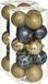 Jja Showroom And Head Office 30x stuks boules de Noël mix or/bleu brillant/mat/paillettes plastique diamètre 5 cm