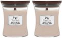 WoodWick Geurkaars Medium Vanilla & Sea Salt - 2 x 275 gr - Voordeelverpakking
