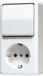 Jung AP600 Combinatieschakelaar Stopcontact RA Alpin Wit - 676AWW
