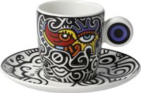 Goebel - Billy The Artist | Kop en schotel Espresso Bright Eyes II | Porselein - 12cm - 100ml