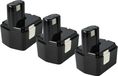 vhbw 3x Batterie de remplacement pour Hitachi 319104, 319933, 315129, EB 1414L, 315130, 315128, EB 1412S, EB 1414, 324367 pour outil (2100 mAh, NiMH, 14,4 V)