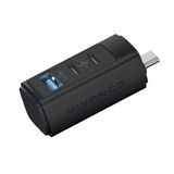 Vivanco VNITHUBCMI31A22C Hub USB Type-C avec 3 ports (1x USB-A, 2x USB-C), 10000 Mbit/s, Noir