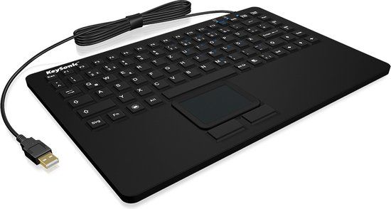 KeySonic KSK-5230 IN (CH) QWERTZ Zwitsers Zwart Toetsenbord met Touchpad