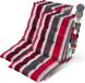 Beautissu Sun-NL Set van 8 Premium Lage Rugleuning Kussen 100x50 cm - UV-bestendig & 8cm Dik Kussen Tuinstoelkussen Antislip Bevestigingsbanden Stevige Stof Antraciet Rood Gestreept