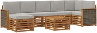 vidaXL Hoek loungeset 7-delig Acacia Hout Naturel en Lichtgrijs