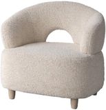 Hioshop Moglas fauteuil bouclé wit