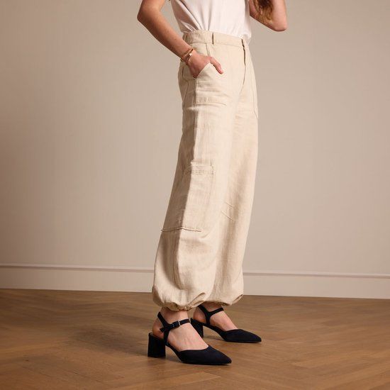 No Stress Dames Zwarte suède slingbacks Maat 36