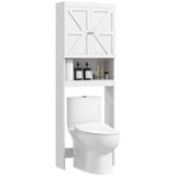 HOMCOM Opbergkast boven het toilet, 58,5 x 23 x 170 cm, wit