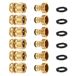 FINEST+ Tuinslang snelkoppeling, massief messing 3/4 inch schroefdraadfitting zonder lek waterslang, vrouwelijk en mannelijk, eenvoudig aan te sluiten (6 sets)