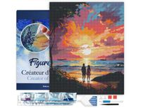 Figured'Art Diamond Painting set Volwassenen 40x50 cm met lijst koppel en Kleurrijke Zonsondergang