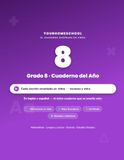 YourHomeschool Grado 8 — Cuaderno del Año: Matemáticas, Lengua y Lectura, Ciencias y Estudios Sociales — con lecciones en video por código QR, en español e inglés