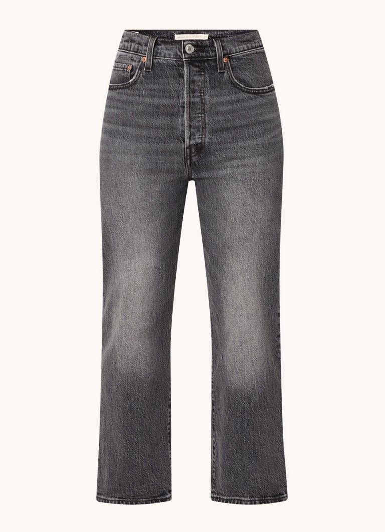 Levi's High Waist Cropped Jeans with Colored Wash