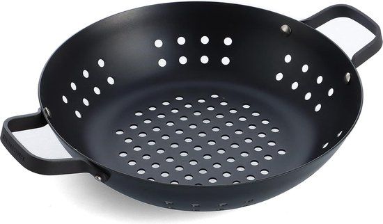Merten & Storck Carbon Steel BBQ Wok 30cm - PFAS-vrij | Zwart