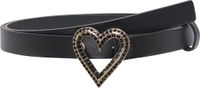 ONLY CARMAKOMA CAREDEN Glitter Heart PU Waist Belt Dames Riemen Zwart Polyester