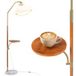 Costway Lampadaire Sur Pied 159,5cm, Tablette En Bois, Abat-jour Orientable