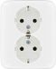 Busch-Jaeger SI Reflex - Dubbele wandcontactdoos met randaarde (wit)