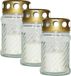 Cosy & Trendy Grafkaars - 3x stuks - gedenklicht met deksel - wit - 7 x 12 cm - 10 branduren