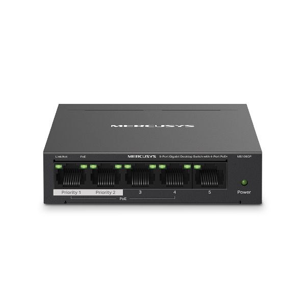 Mercusys MS105GP - 5-Port Gigabit Ethernet PoE Switch - Black