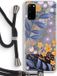 Case Company® - Samsung Galaxy S20 Case with Cord - Flowers with blue leaves - Black Cord - Back Cover