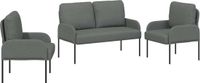 vidaXL Ensemble de canapés, 3 pièces, gris foncé, multiplex