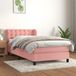 vidaXL Boxspring met matras fluweel roze 90x190 cm