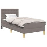 vidaXL Bedframe met matras met hoofdeinde Taupe 90 x 190 cm Stof