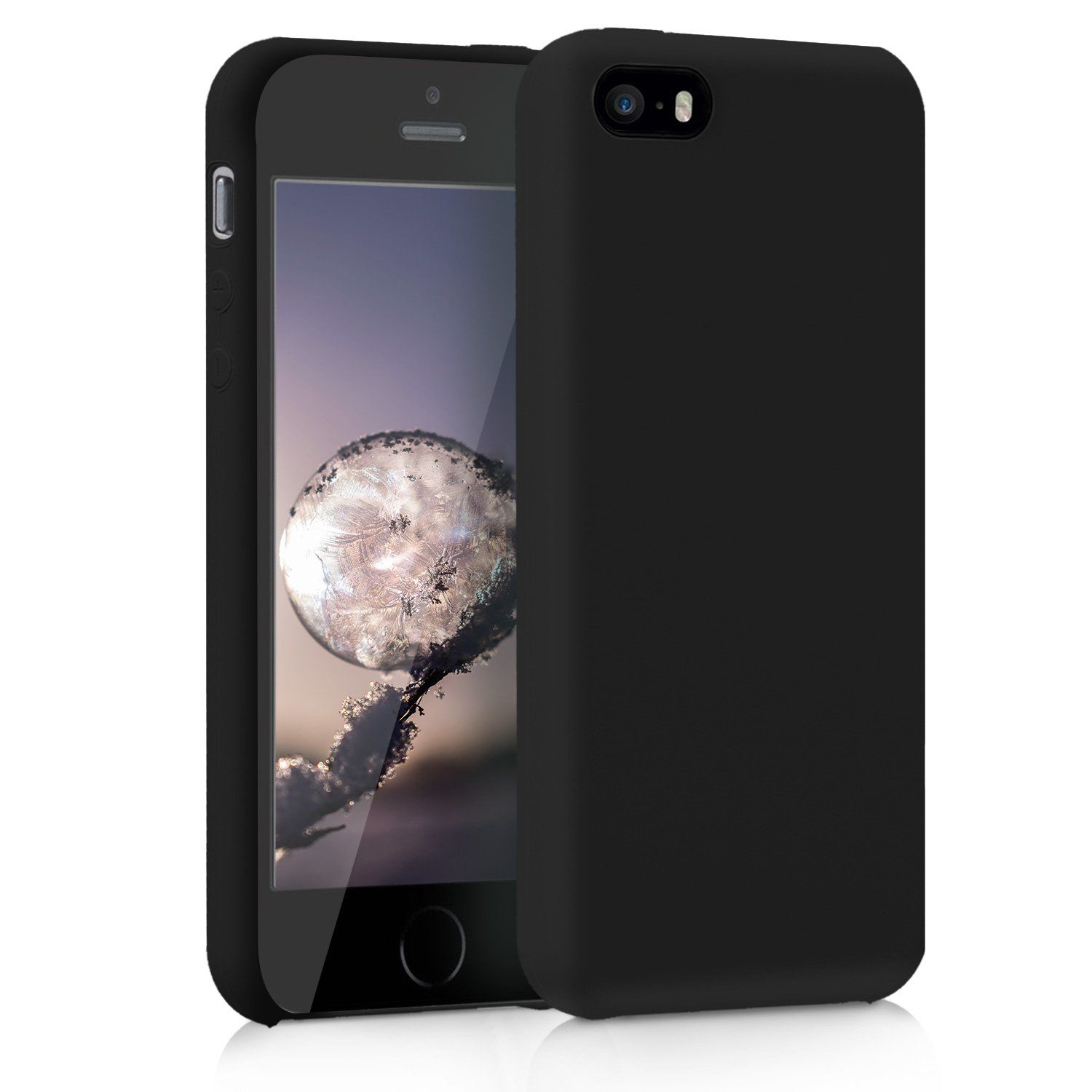 kwmobile iPhone SE/5/5S Case - Black Silicone Skin Cover