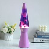 i-Total Lampe à lave - Lampe à lave - Lampe d'ambiance - 40x11 cm - Verre/Aluminium - 30W - Violet avec lave rose - Base violette - XL2940