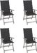 Maison Exclusive - Lot de 4 chaises de jardin inclinables en bois d'acacia massif avec coussins
