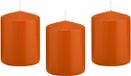 Trend Candles cilinder kaarsen - 8x - stompkaarsen - oranje - 6 x 8 cm - 29 branduren