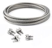 DQ-PP Câble en acier - 4 mm - 20 m - Acier inoxydable INOX