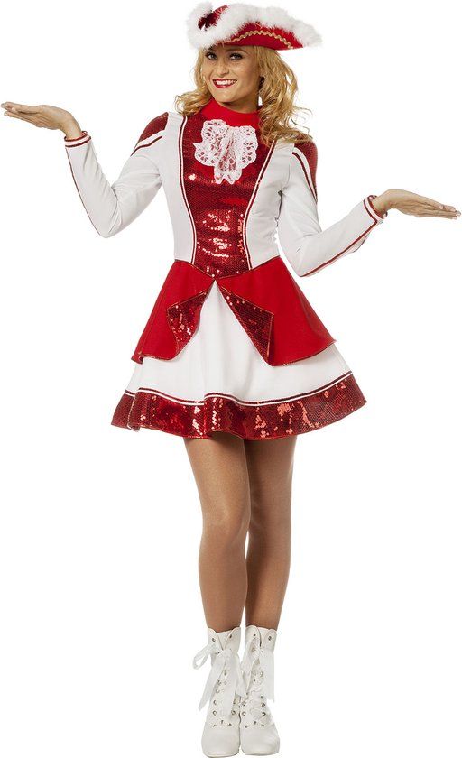 Feestbeest.nl Dansmarieke rood/wit voor dame - 8714438668481